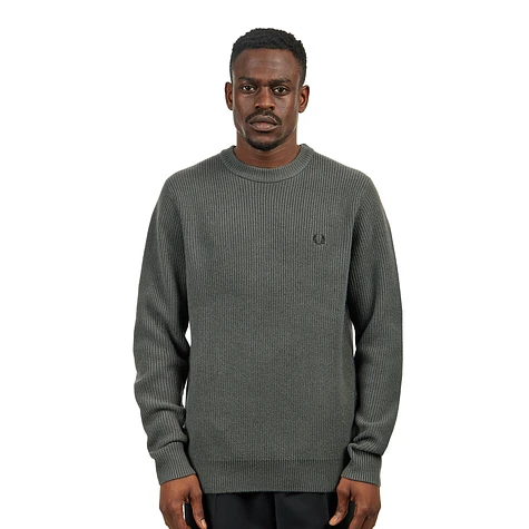 Fred Perry - Textured Lambswool Jumper (Field Green) | HHV