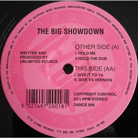The Big Showdown - Hold Me