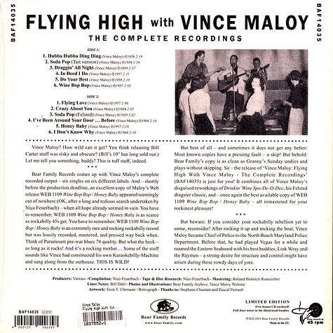 Vince Maloy - Flying High With Vince Maloy - The Complete Recording