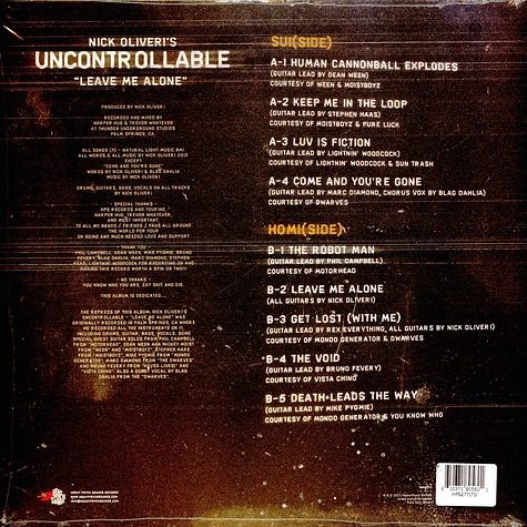 Nick Oliveri's Uncontrollable - Leave Me Alone Magenta Vinyl Edition