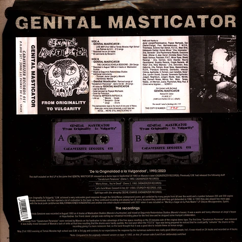 Genital Masticator - From Originality To Vulgarity Black Vinyl Edition