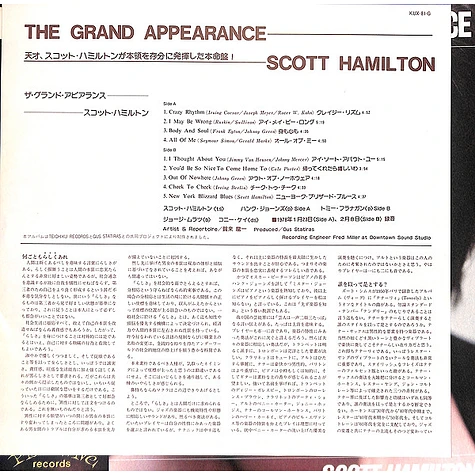 The Scott Hamilton Quartet - The Grand Appearance