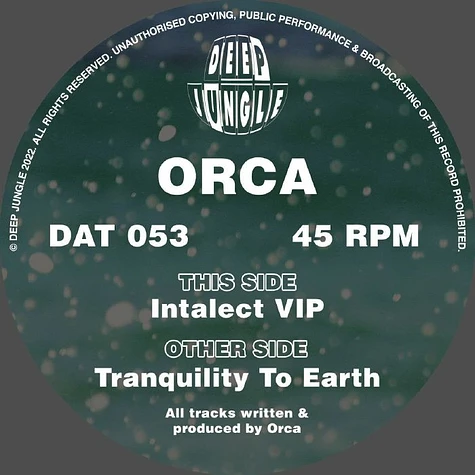Orca - Tranquility To Earth/Intalect Vip EP