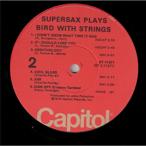 Supersax - Supersax Plays Bird With Strings