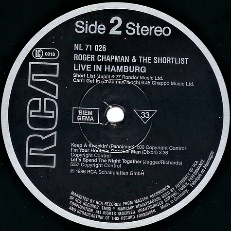 Roger Chapman And The Shortlist - Live In Hamburg