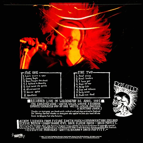 Exploited - Live At The Whitehouse Orange Vinyl Edtion