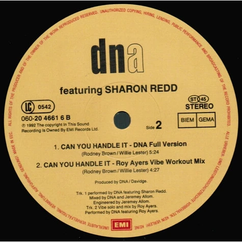 DNA Featuring Sharon Redd - Can You Handle It