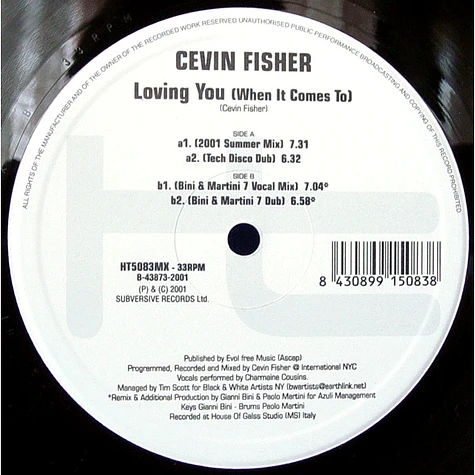 Cevin Fisher - Loving You (When It Comes to)