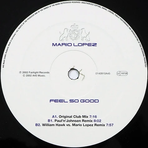 Mario Lopez - Feel So Good