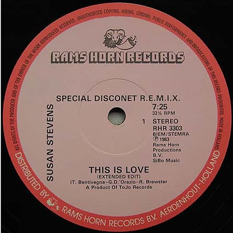 Susan Stevens - This Is Love (Special Disconet R.E.M.I.X.)