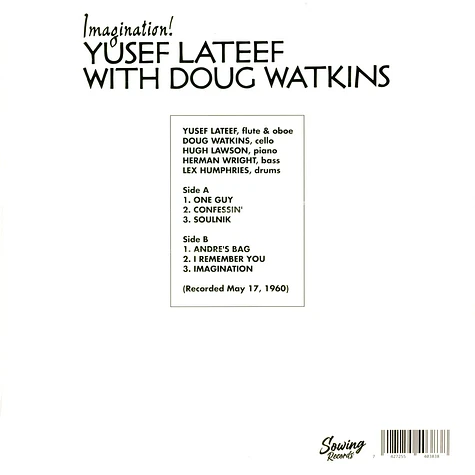 Yusef Lateef & Doug Watkins - Imagination! Clear Vinyl Edition