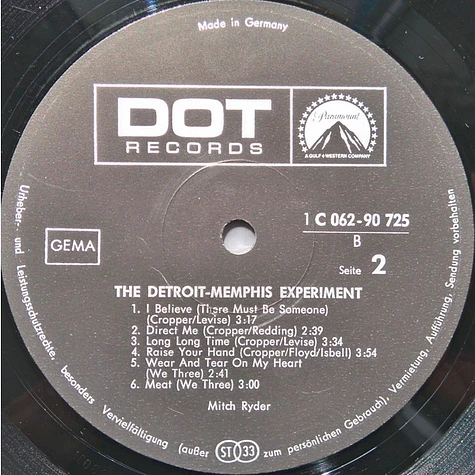 Mitch Ryder - The Detroit - Memphis Experiment