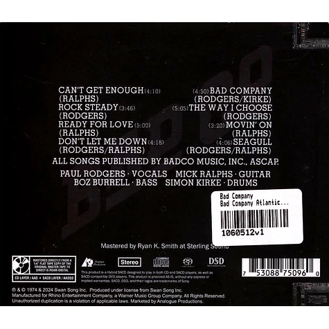 Bad Company - Bad Company Atlantic 75 Series SACD