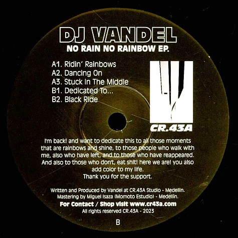 DJ Vandel - No Rain No Rainbow EP