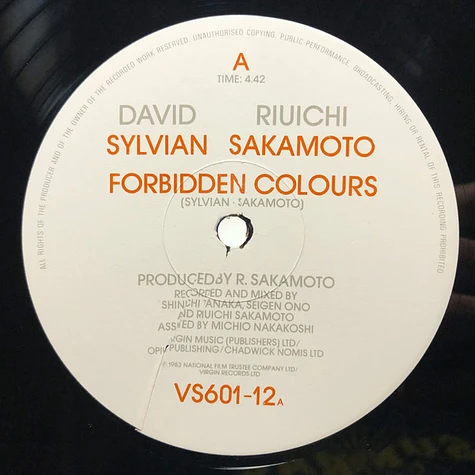 Ryuichi Sakamoto & David Sylvian - Forbidden Colours