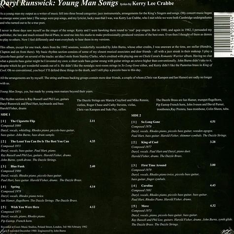 Daryl Runswick - Young Man Songs