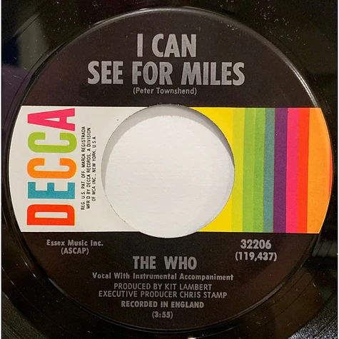 The Who - I Can See For Miles / Mary-Anne With The Shaky Hands