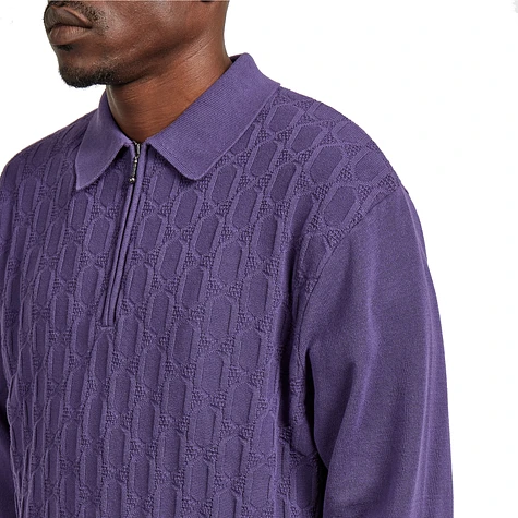 thisisneverthat - Cable Knit Zip Polo