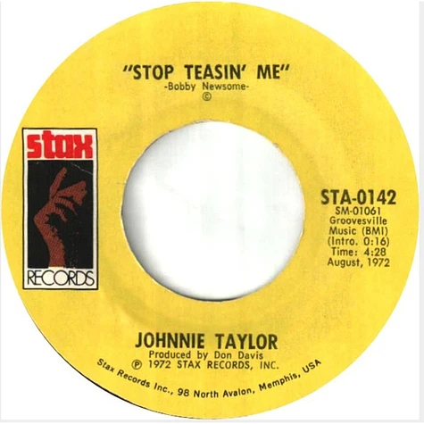 Johnnie Taylor - Stop Doggin' Me / Stop Teasin' Me