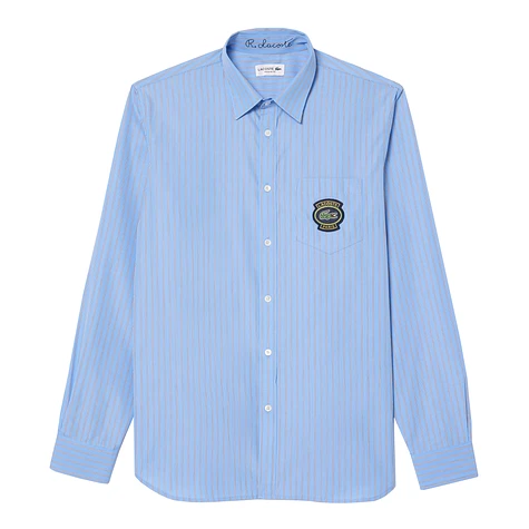 Lacoste - Striped Button Collar Badge Shirt