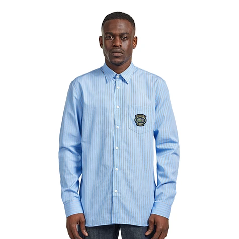 Lacoste - Striped Button Collar Badge Shirt