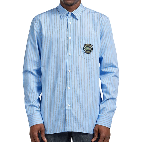 Lacoste - Striped Button Collar Badge Shirt