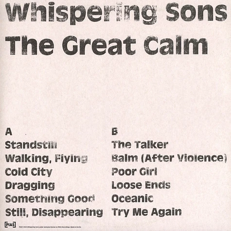 Whispering Sons - The Great Calm Red Vinyl Edition