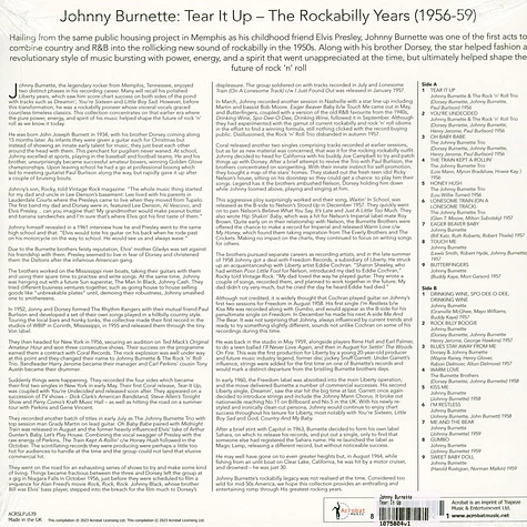 Johnny Burnette - Tear It Up