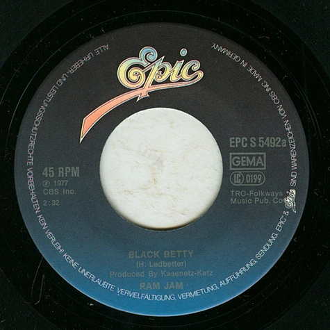 Ram Jam - Black Betty