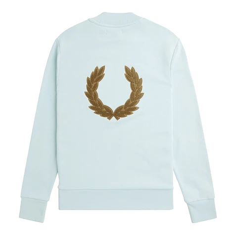 ◇FRED PERRY◇ Sharp Lorelith Graphic High Neck Sweatshirt L Fred Perry graphic back print laurel wreath sweater in black