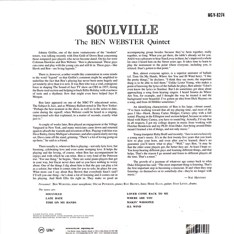 Ben Webster - Soulville Acoustic Sounds Edition