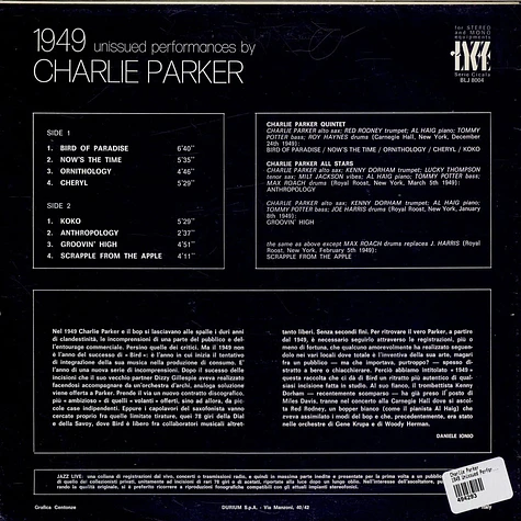 Charlie Parker - 1949 Unissued Performances