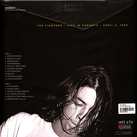 Foo Fighters - Live In Toronto April 3 1996 Splatter Vinyl Edition