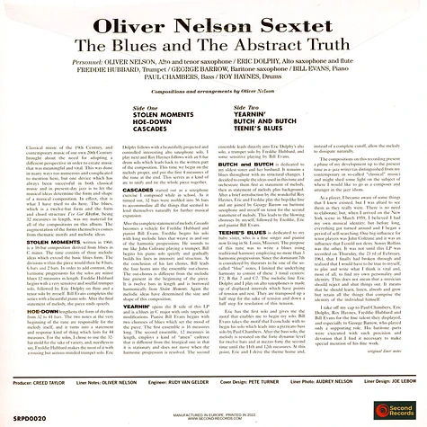 Oliver Nelson - The Blues And The Abstract Truth With Bill Evans Edition