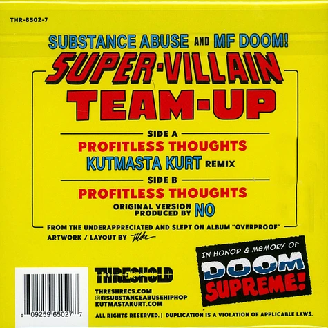 Substance Abuse MF DOOM Super Villain Team Up Vinyl 7