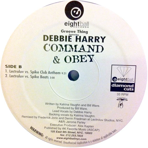 Groove Thing Featuring Deborah Harry - Command & Obey