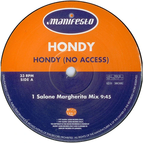 Hondy - Hondy (No Access)