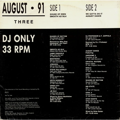 V.A. - August 91 - Three