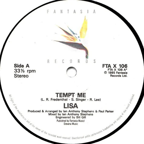 Lisa - Tempt Me / Love Is Like An Itching In My Heart/Love Suite (Remix)
