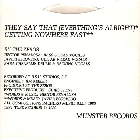 The Zeros - They Say That Everything's Alright Editiontransparent White Edition