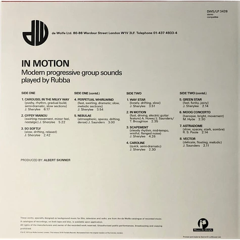 Rubba - In Motion: Modern Progressive Group Sounds Played By Rubba