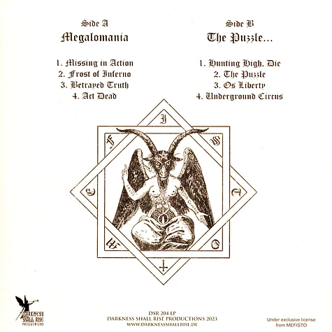 Mefisto - Megalomania / The Puzzle Black Vinyl Edition