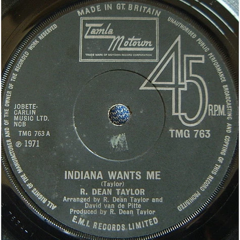 R. Dean Taylor - Indiana Wants Me