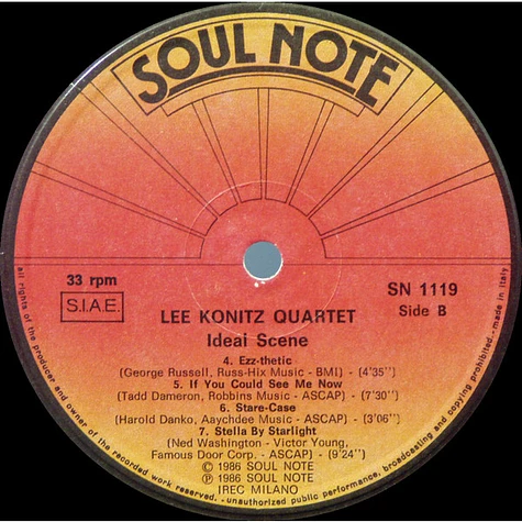 The Lee Konitz Quartet - Ideal Scene