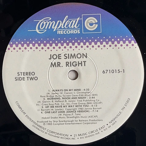 Joe Simon - Mr. Right
