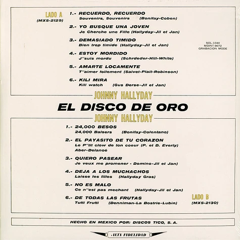 Johnny Hallyday - Vogue Made In Mexique: El Disco De Oro