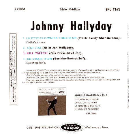 Johnny Hallyday - Le P'tit Clown De Ton Coeur
