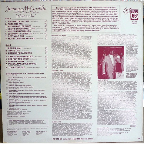 Jimmy McCracklin And His Blues Blasters - Rockin' Man