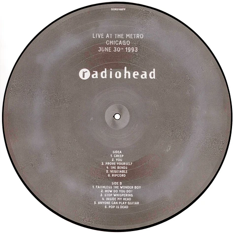 Radiohead - Live At The Metro Chicago June 1993 Picture Disc Vinyl Edition
