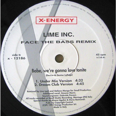 Lime Inc. - Babe We're Gonna Love Tonite (Remixes)